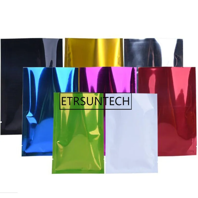 

2000pcs 8x12cm Heat Seal Colorful Aluminum Foil Package Bags Smooth Surface Flat Open Top Mylar Foil Tea Bag Packaging