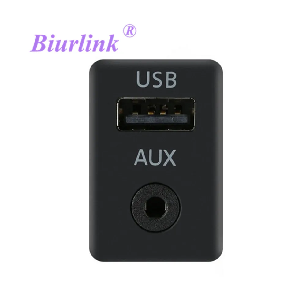 

Biurlink Car AUX USB Switch Button Audio USB/AUX Connector for VW CC Passat B6 B7