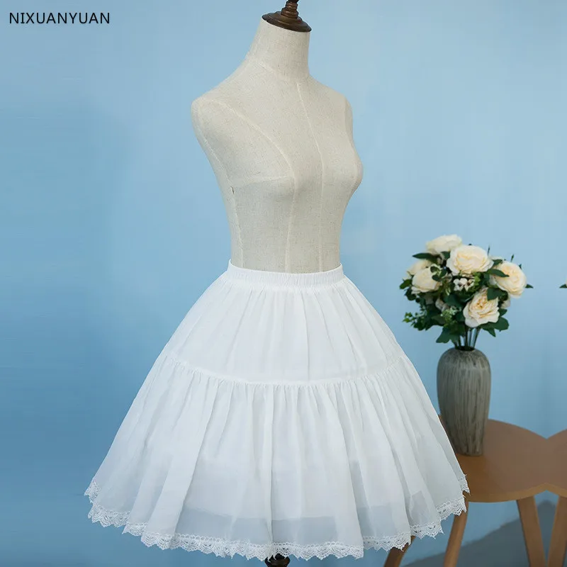 Белый 2 Обручи Лолита подкладка «рокабилли» короткие юбки для свадьбы нижняя кринолин женщина обруч юбка