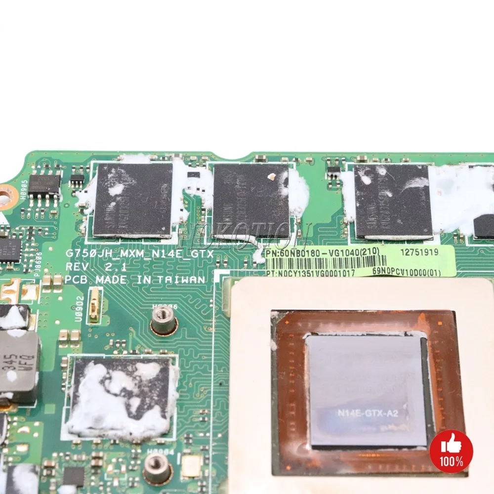 NOKOTION 60NB0180-VG1040 для ноутбука asus G750J G750JW G750JH MXM REV 2,1 видеографический процессор GTX780M