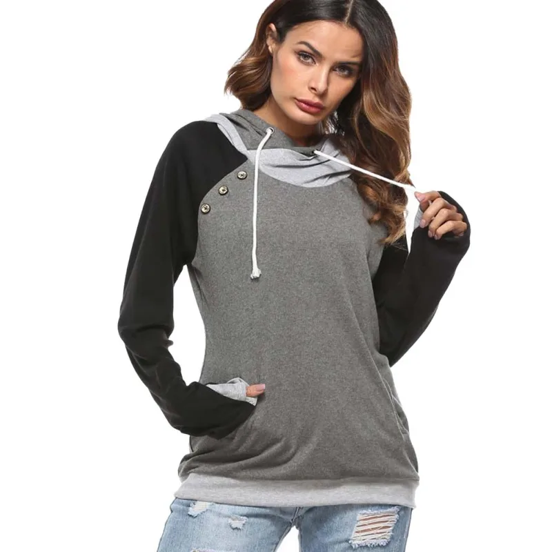 Autumn Women Casual Long Sleeve Hooded Pullover