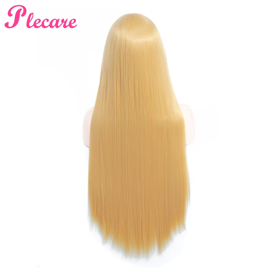 Peluca larga rubia Plecare peluca sintética de alta densidad resistente al calor peluca sintética de Pruiken para Mujeres Negras/blancas Cosplay peluca