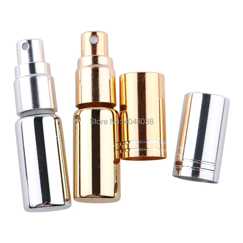 Electroplate Cosmetic Container Glass Spray Vial Perfume Refillable Bottle Portable Astringent Press Pump Bottle 5 ML  Atomizer (4)