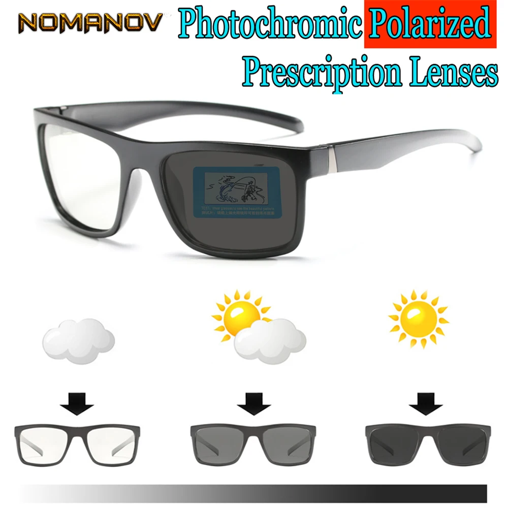 

2019 New Arrival Photochromic Polarized Prescription Sunglasses Custom Made Myopia Minus Lens -1 -1.5 -2 -2.5 -3 -3.5 -4 To -6