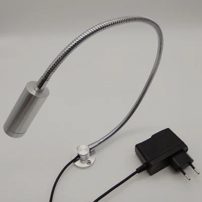 110V/220V/12V/24V 1W Led Bedside Reading Light With Flexible Pipe