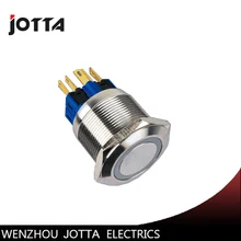 GQ25-11EZ 25mm Latching LED light Ring Lamp type stainless steel push botton switch with flat round GQ25-11EZ 25mm Latching LED light Ring Lamp type stainless steel push botton switch with flat round