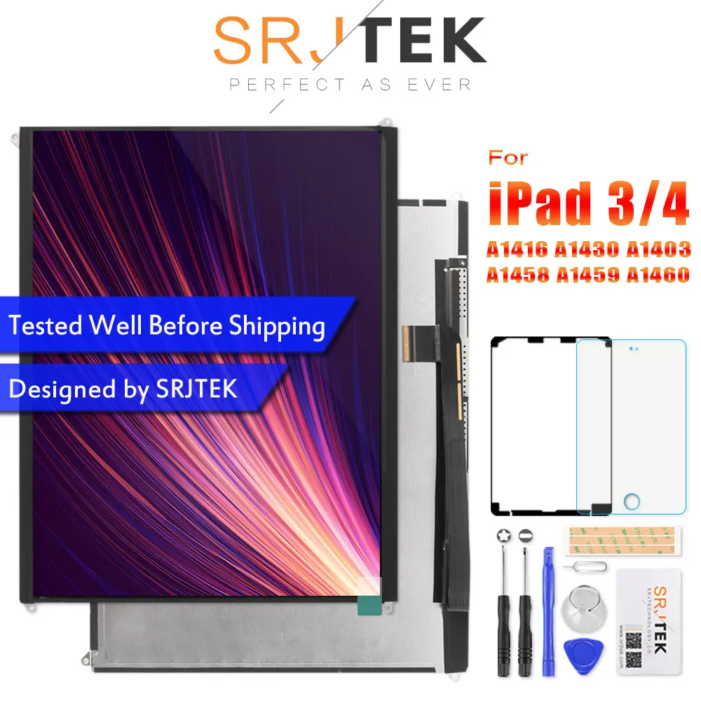 SRJTEK 9," ЖК-дисплей для iPad 3 4 iPad3 iPad4 A1416 A1430 A1403 A1458 A1459 A1460 ЖК-матричный экран планшет панель монитор