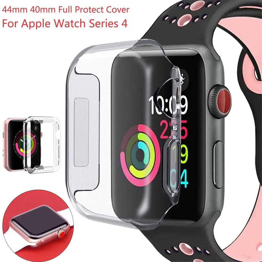 

Ultra 3D TPU Clear Slim Soft Case Cover 40mm 44mm Cover Screen Protector Film Accessories for Apple Watch Series 4 iWatch