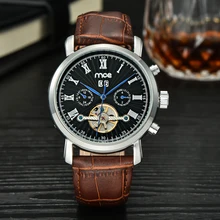 Mce фирменные Мужчины Гент Черный Tourbillon Дата Винтаж Механические Часы Бесплатная Доставка Relogio Masculino 204