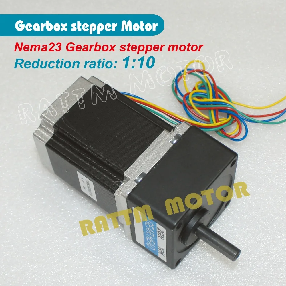 

2 Phase Nema23 stepper Gearbox motor 1:5 Ratio 850oz.in 3.0A 4 wires for CNC Router Engraving machine 23HS8430G105