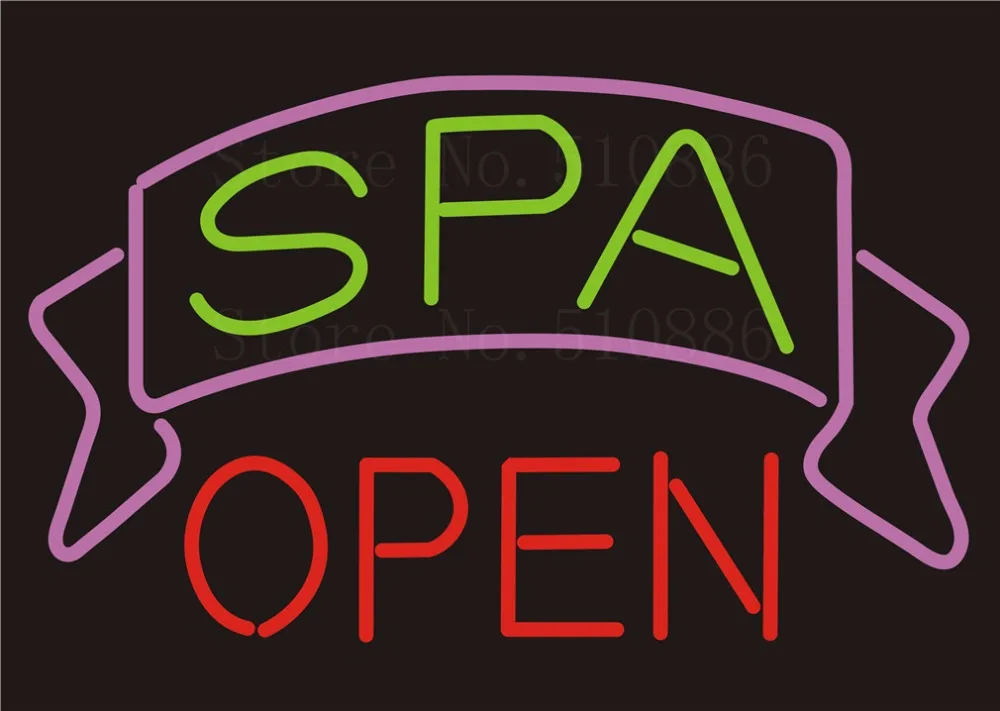Custom NEON Sign Board SPA Open Glass Tube Party Bar Club Pub Display Store Shop Light Signboard Signage Signs 17*14&quot | Лампы и