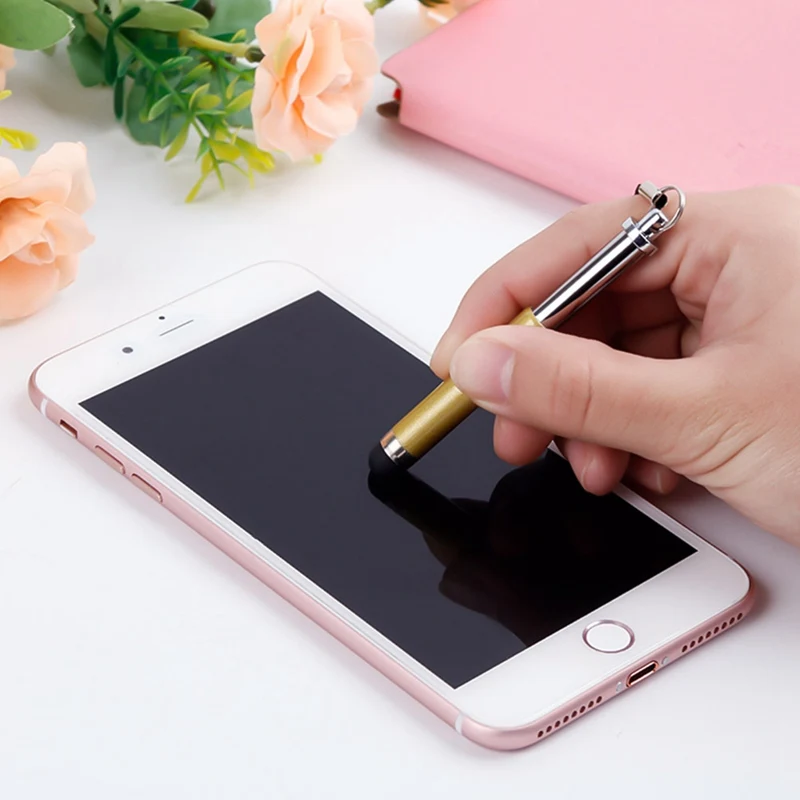 Три ссылки Выдвижной емкостный стилус сенсорный экран Teblet ручка алмаз для iPhone iPad Tablet PC Мобильный телефон