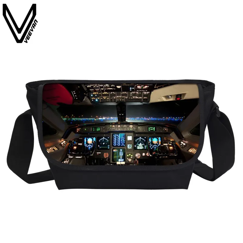 

VEEVANV 2019 Casual Crossbody Bags For Women Aircraft Cabin Printed Crossbody Bags Cockpit Pattern School Bags For Students Gift