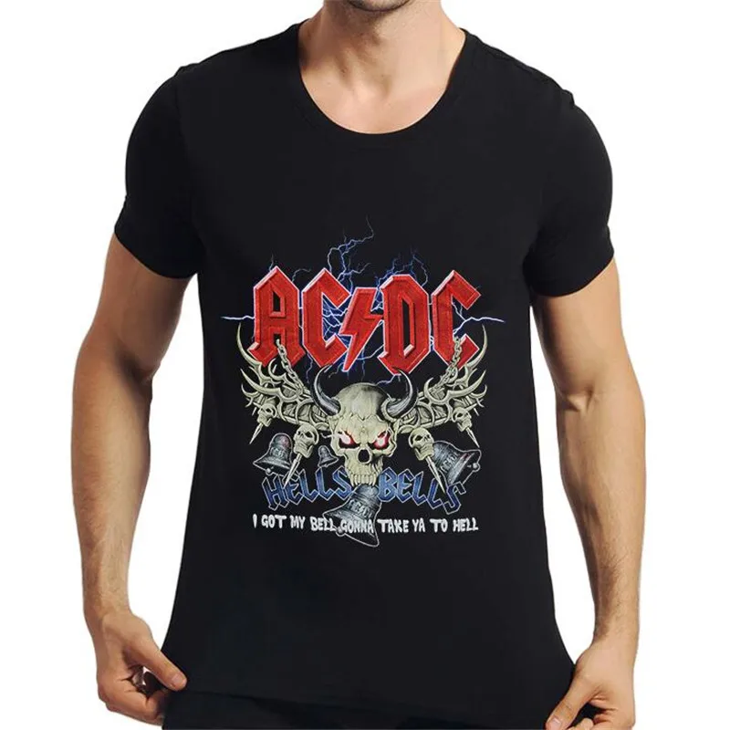 

QLINMSHAGparagraph 9 cartoon rock crime men t-shirts AC DC hip hop fashion heavy metal t shirt