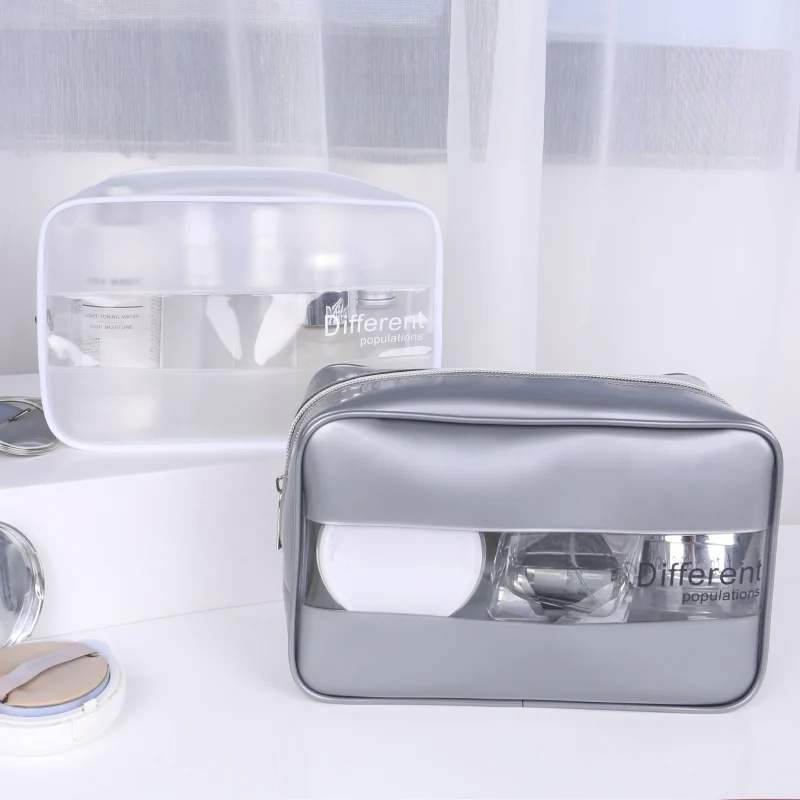 

Transparent Waterproof PVC /EVA Cosmetic Bath Organizer Female Travel Cosmetic Bag Zipper Makeup Beauty Wash Tissue Organizer