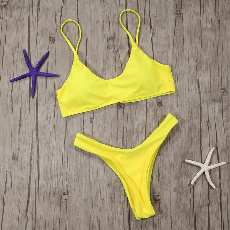 

Sexy Women Solid Bikini Set Swimwear Swimsuit Bathing Suit Push Up Brazilian Beachwear ED-shipping