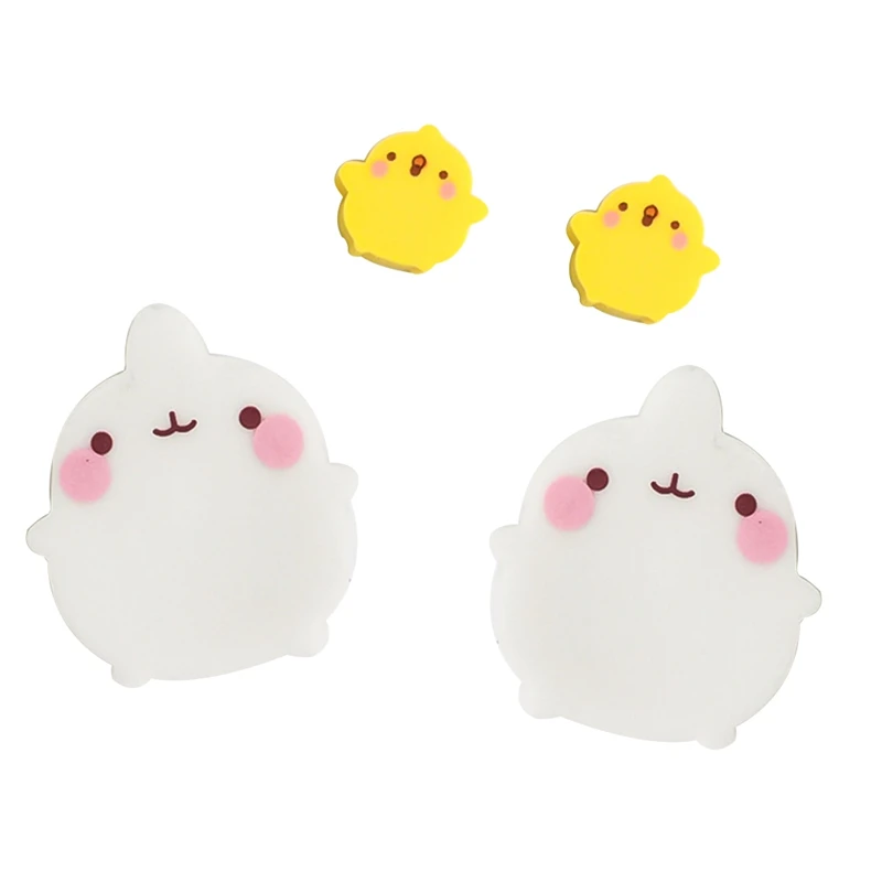 2 Pcs/pack Molang Rabbit Duck Eraser Rubber Eraser Primary Student