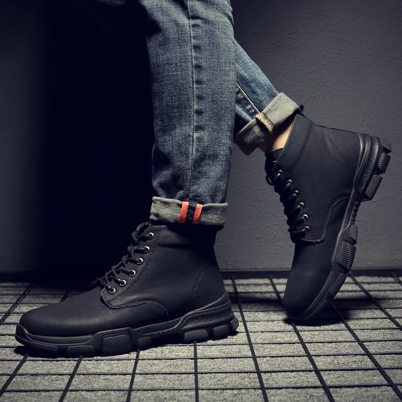 JINBEILEE Winter sports walking men's shoes leather high to help breathable casual shoes large size men's shoes JINBEILEE Winter sports walking men's shoes leather high to help breathable casual shoes large size men's shoes