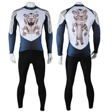 Для мужчин с длинным рукавом Велоспорт Джерси личности мультфильм тигр Ropa Ciclismo синяя велосипедная одежда быстросохнущая велосипедная одежда Размер S-6XL