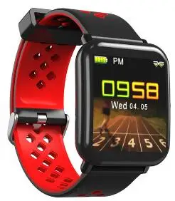 Умный Браслет DM06 фитнес-трекер пульсометр кровяное давление, умные часы для мужчин смарт-браслет Смарт-браслет reloj спортивные часы - Цвет: Красный