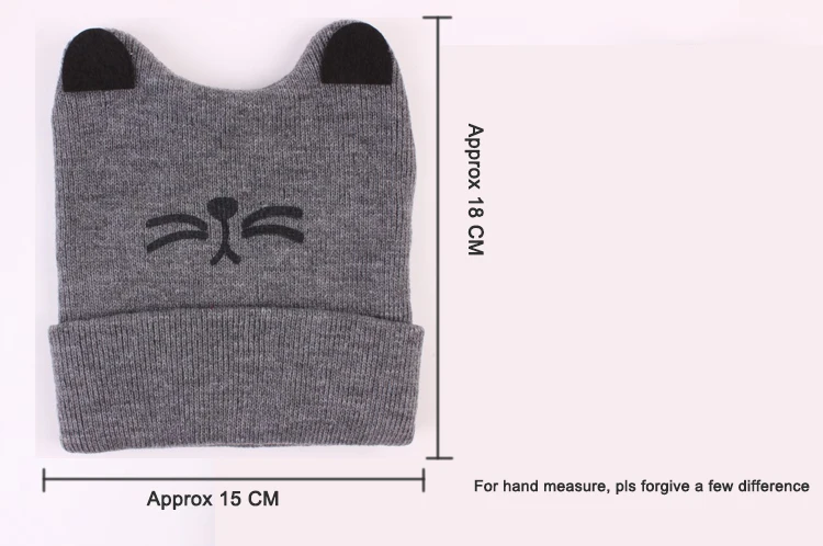 Милый Кот детская трикотажная шапка осень-зима Дети шляпа шапки стрейч Infant Bebe шапка Cat капот, на возраст от 6 до 36 месяцев