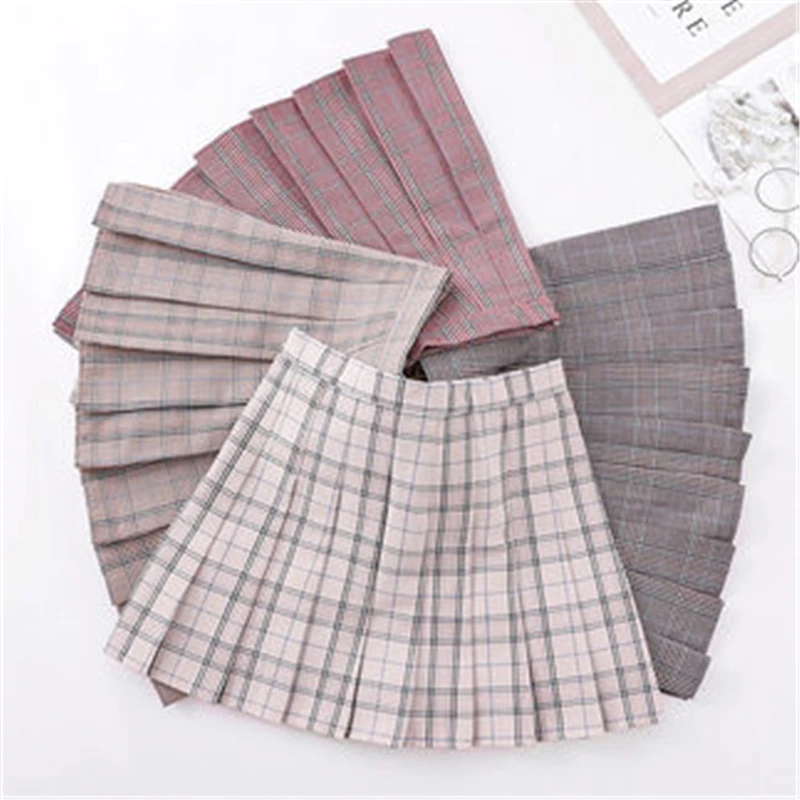 

2019 New School Girl Children's Clothing Kids Pleated Plaid Skirt Baby Toddler Teenage Clothes Big Girls A-Line Skirts T241