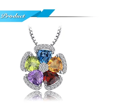 Jewelrypalace Fower 2.6ct натуральный голубой топаз, аметист, цитрин гранат перидот кольцо стерлингового серебра 925 пробы драгоценных камней Красивые ювелирные изделия