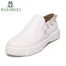 ZALAVOR/простые женские лоферы на плоской подошве; однотонная обувь на плоской подошве с круглым носком, украшенная бусинами; Женская обувь в сдержанном стиле для офиса; размеры 34-43