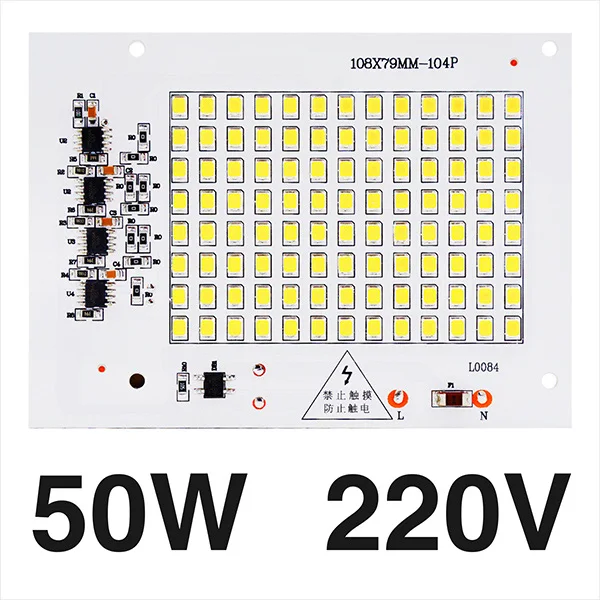 2 шт. светодиодный чип SMD Smart IC AC 220-240 В 10 Вт 20 Вт 30 Вт 50 Вт 100 Вт реальная мощность DIY для наружного прожектора холодный белый теплый белый - Испускаемый цвет: 50W 220V