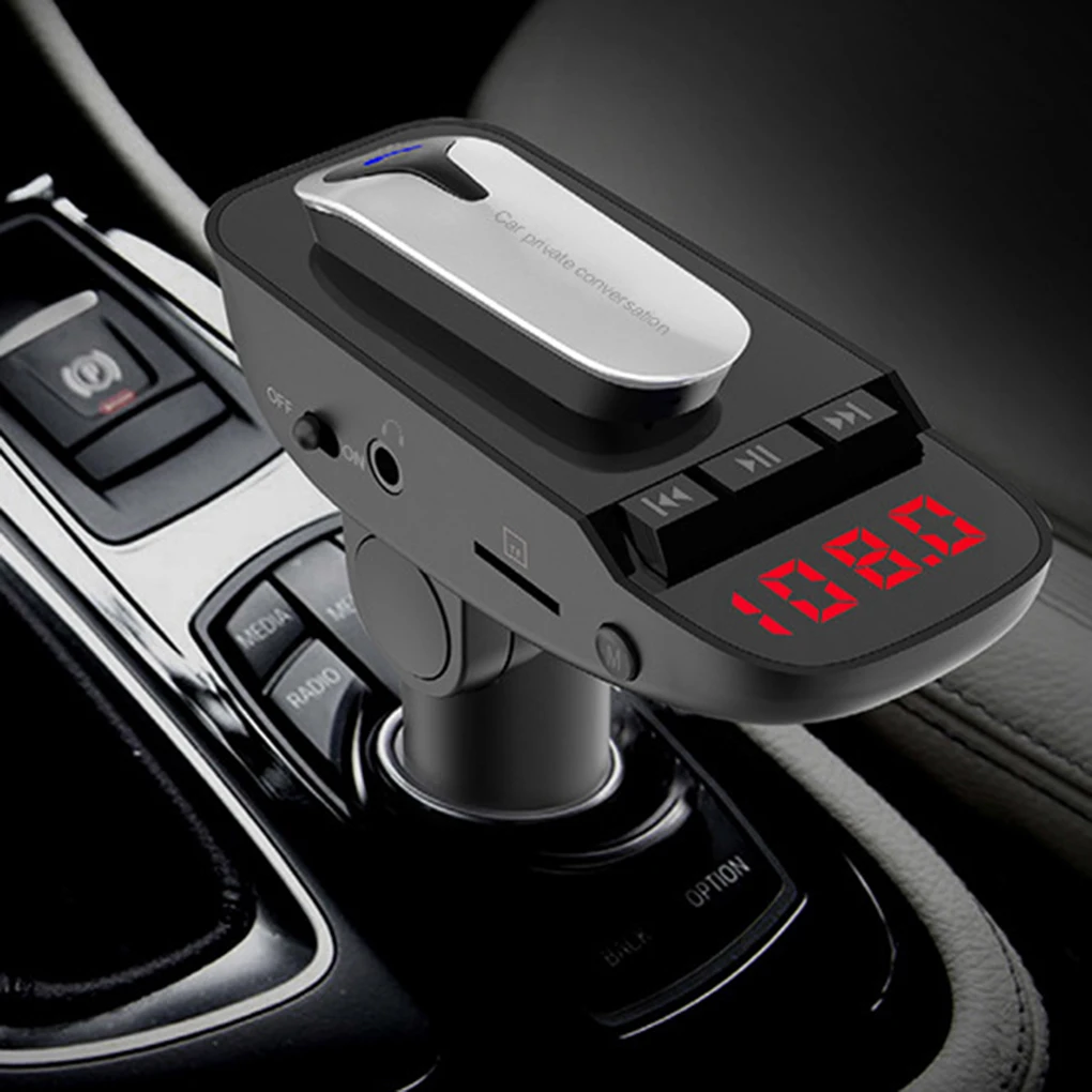 Hands-free MP3 Черный адаптер беспроводной передатчик Bluetooth 4,2 гарнитура автомобильные наушники USB зарядное устройство Обнаружение напряжения