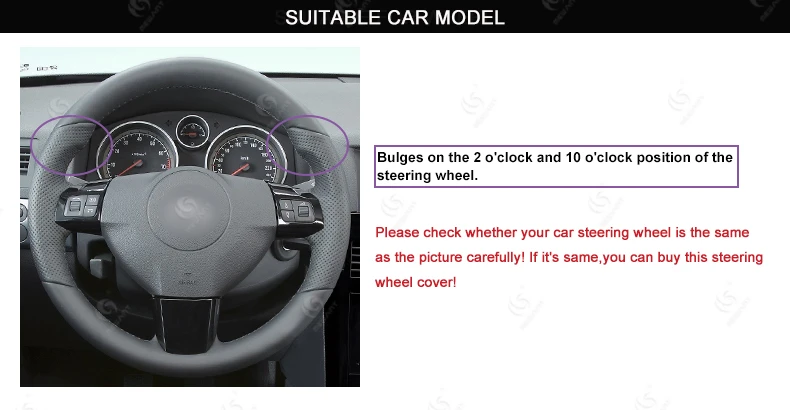 MEWANT for Opel Astra 2005 2006 Vauxhall Astra Black Artificial Leather Auto Steering Wheel Cover