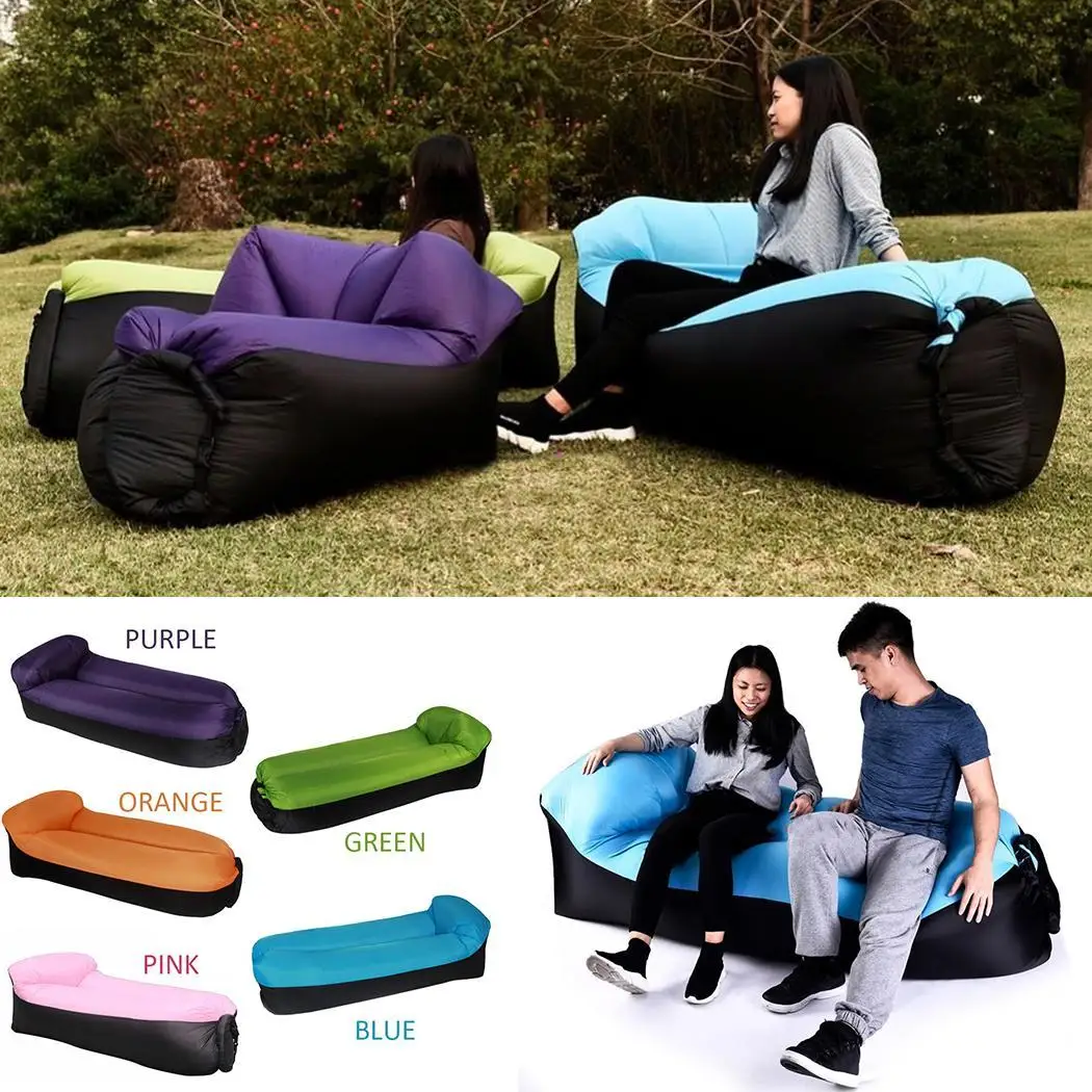 Напольная портативная надувная подушка для дивана плоская 640 г/1.4lb фиолетовая, розовая, оранжевая, зеленая, синяя надувная кровать