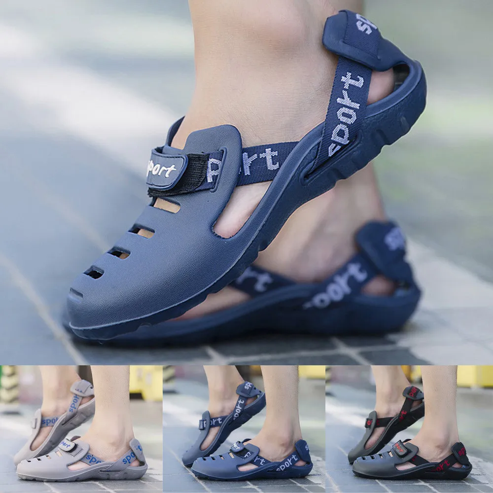 

Men's Slippers Letter Print Soft Material Casual Slippers Outdoor Beach Slippers Comfort Sandals