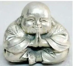 

Vintage Handwork Teapot For Chinese Oriental Rare Tibet Silver Happy Buddha statues Antique Metal Wholesale