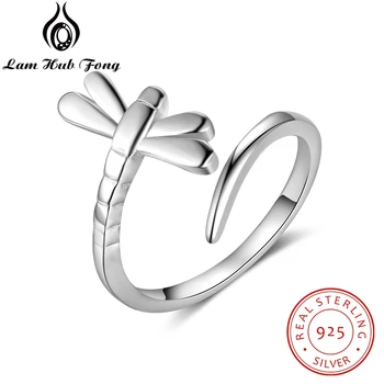 

Cute 925 Sterling Silver Dragonfly Rings for Women Female Adjustable Open Ring Animal Jewelry Gift for Girls (Lam Hub Fong)