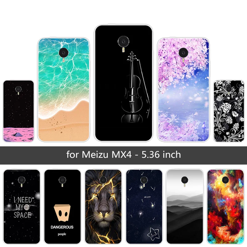 Мягкий ТПУ для Fundas Meizu MX4 чехол телефона Sunrise черный матовый mx4 силиконовый
