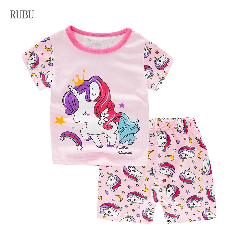 

Summer Children's Pajamas Girls Cartoon Unicorn Pajamas Infantil Baby Clothing Sets Cotton Kids Pyjamas Sleepwear Boys Pijamas