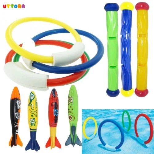 Uttora новые детские забавные кольца для дайвинга торпедные палочки шарики игрушки для бассейна, подводная игра уникальные игрушки для детей