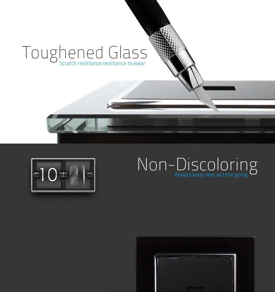LIVOLO Crystal Tempered Glass Panel,  Wall Single telephonetel socket VL-W291T livolo Telephone socket (14)