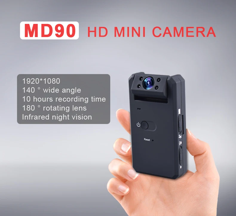 

MD90 Micro Camera HD 1080P Mini Secret Camera Night Vision Mini Kamera Wide Angel Motion Sensor Mini DVR 180 Rotating Lens Cam
