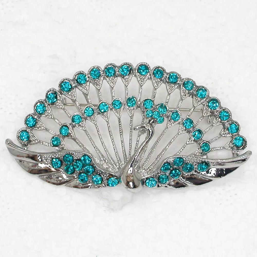 Peacock Brooch Rhinestone Pin brooches C742 Tin Brooches from Jewelry