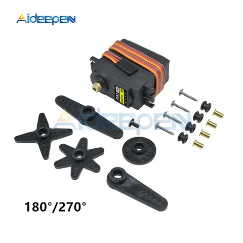 DMS15 15kg High Torque Digital Metal Servo Steering Gear 180270 Degree Rotation For Robot RC Helicopter Airplane Steering Gear DMS15 15kg High Torque Digital Metal Servo Steering Gear 180270 Degree Rotation For Robot RC Helicopter Airplane Steering Gear