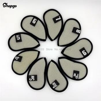 

SHOPGO Net Cloth Golf Headcovers With Numbers Marked Golf Irons Covers #4-9PAS Iron Complete Set 9Pcs/Lot