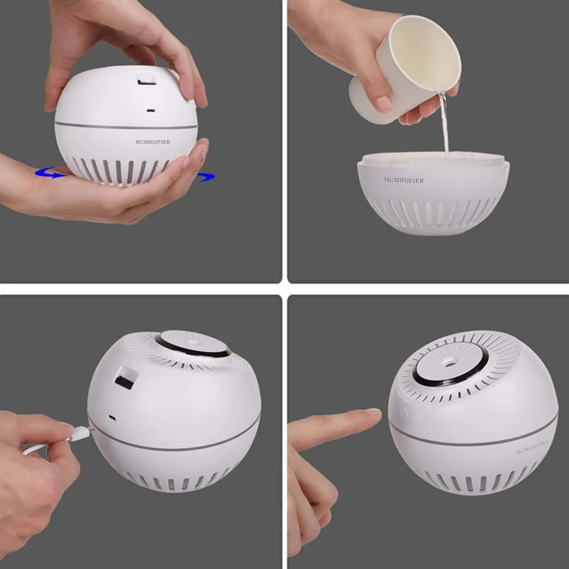 

Mist Cool Baby Humidifier,380Ml Mini Desk Humidifiers With 7 Changing Color Led Light Waterless Auto Shut Off Whisper Quiet Fo