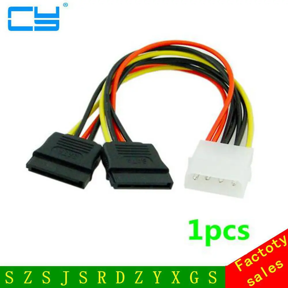 1pcs IDE to Sata Power Cable IDE to 2x Serial ATA SATA HDD Power