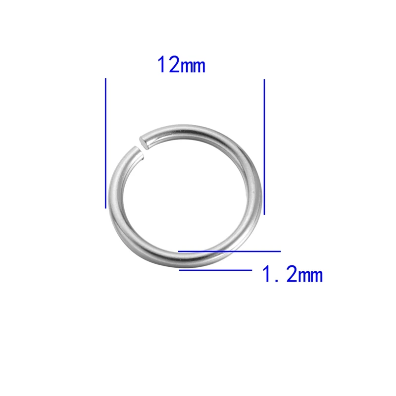 Ювелирные аксессуары 100 шт нержавеющая сталь открытый Овальный прыжок кольцо подходит DIY 8 мм x 5 мм - Цвет: 12mmx1.2mm 100pcs