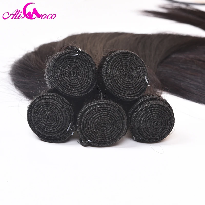 Ali Coco Bone Straight Menselijk Haar Bundels 28 30 38 40 Inch Remy Haar Bundels Braziliaanse Weave Human Hair Extensions steil Haar