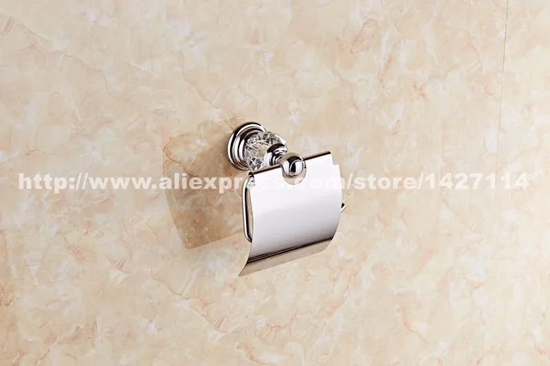 Хромированный Хрустальный туалетная бумага держатель стойки бумаги, держатель рулона, держатель ткани, твердая латунь хромированный