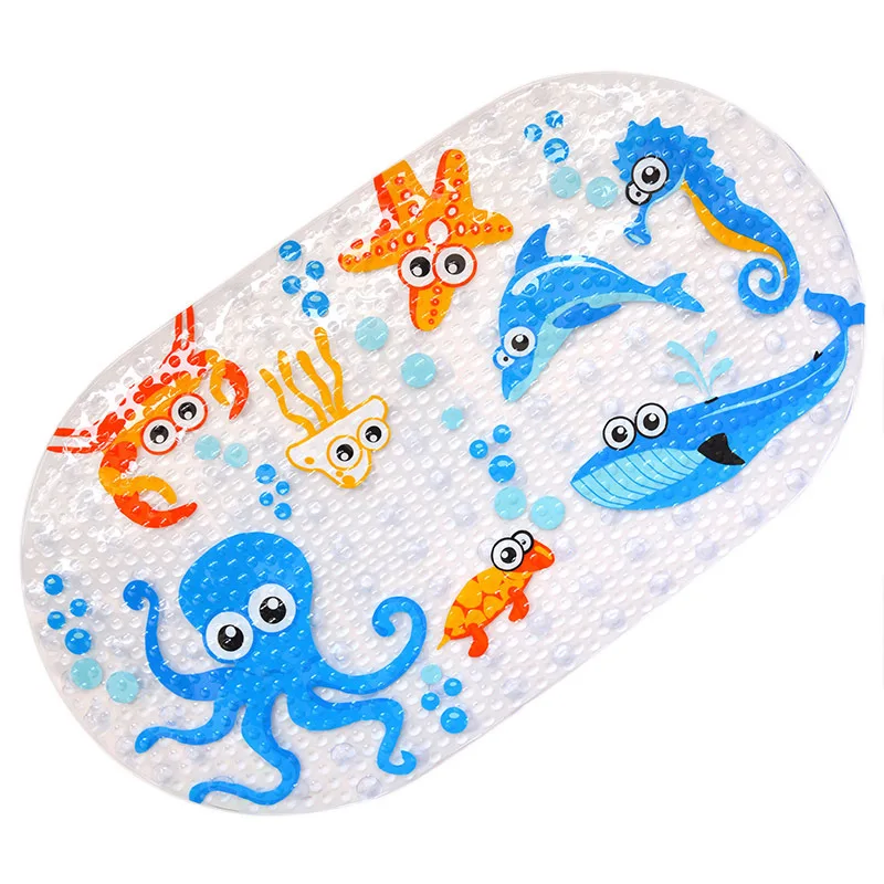 

Non-Slip Bath Mat Cartoon Animal Pattern PVC Mats with suction cup for Bathroom Toilet Bathtub Rug Doormat Safety High Quality