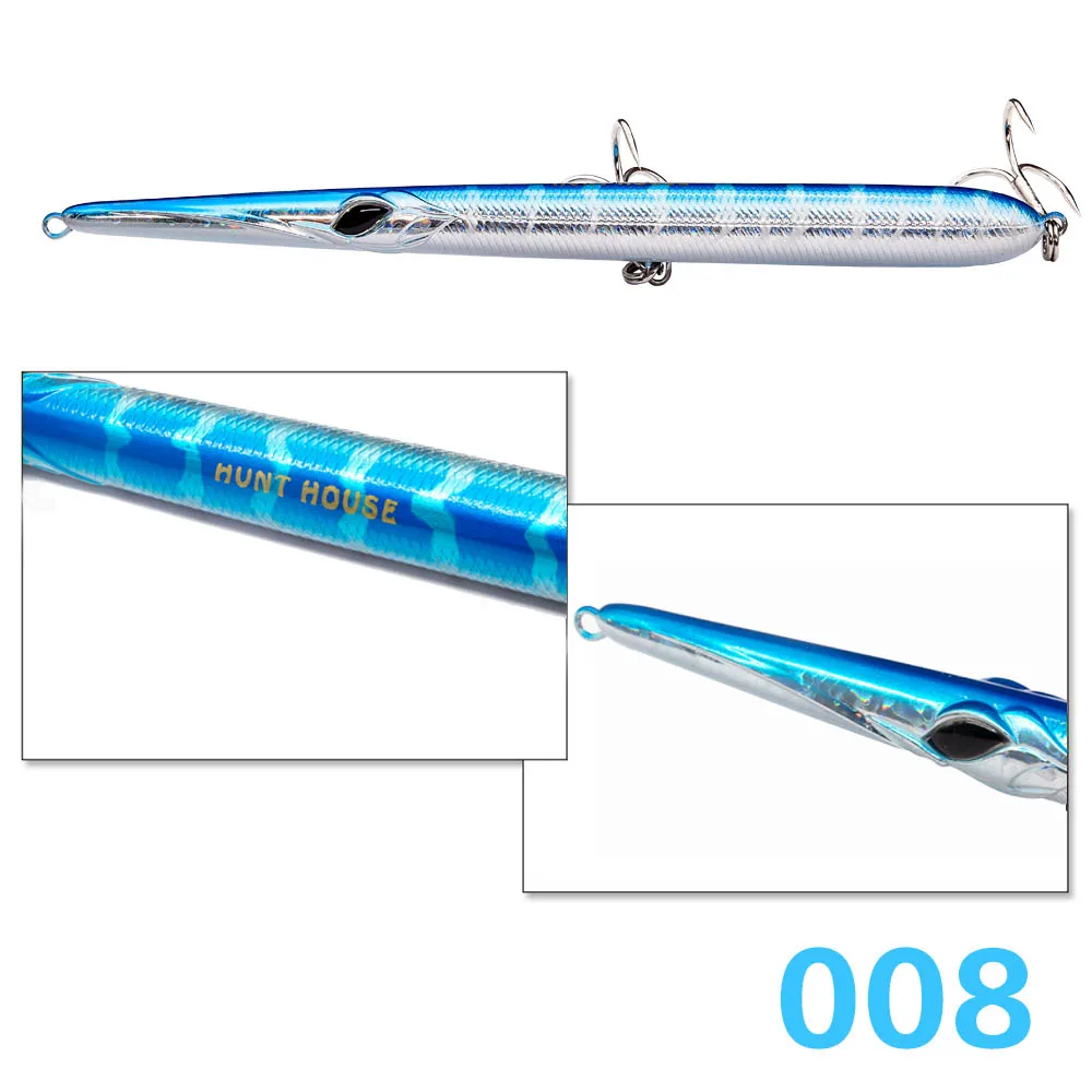 008 Hunthouse stylo 210 рыболовные приманки карандаш 205 мм 31/36 г длинный Литой карандаш stickbaits плавающий оседающая на дно приманка игла красивый - Цвет: 008